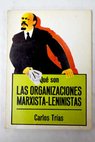 Qué son las organizaciones marxista leninistas / Carlos Trías