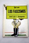 Qué son los fascismos / José Luis López Aranguren