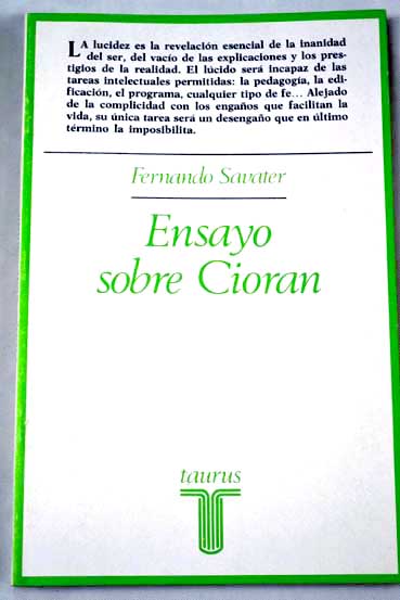 Ensayo sobre Cioran / Fernando Savater