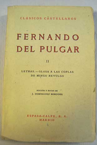 Letras Glosa a las coplas de Mingo Revulgo / Hernando del Pulgar