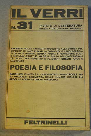 Il Verri rivista di letteratura N 31 / Luciano dir Anceschi
