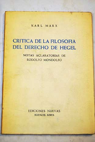 Crtica de la filosofa del derecho de Hegel / Karl Marx
